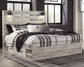 Cambeck King Panel Bed with 4 Storage Drawers with Mirrored Dresser and 2 Nightstands at Lee Furniture, NC