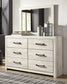 Cambeck King Panel Bed with 4 Storage Drawers with Mirrored Dresser and 2 Nightstands at Lee Furniture, NC