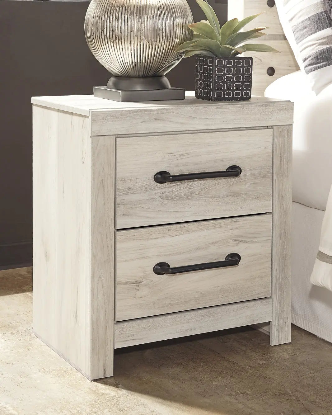 Cambeck King Panel Bed with 4 Storage Drawers with Mirrored Dresser and 2 Nightstands at Lee Furniture, NC