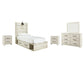 Cambeck Panel Bed With 2 Storage Drawers With Mirrored Dresser And 2 Nightstands at Lee Furniture, NC