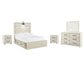 Cambeck Panel Bed With 2 Storage Drawers With Mirrored Dresser And 2 Nightstands at Lee Furniture, NC