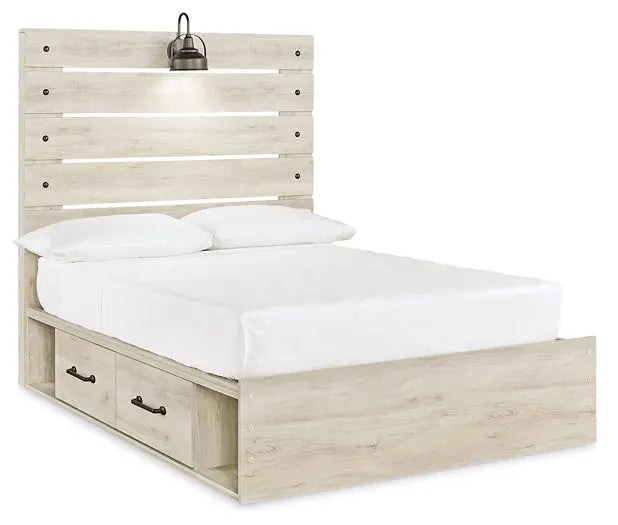 Cambeck Panel Bed With 2 Storage Drawers With Mirrored Dresser, Chest And 2 Nightstands at Lee Furniture, NC