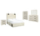 Cambeck Panel Bed With 2 Storage Drawers With Mirrored Dresser, Chest And Nightstand at Lee Furniture, NC