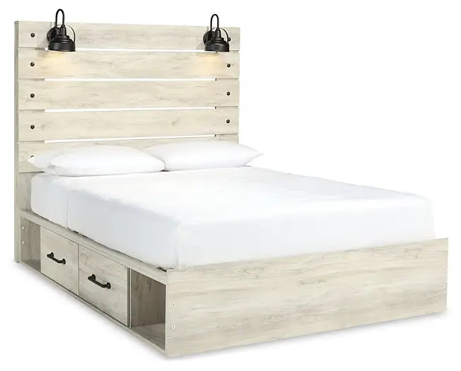 Cambeck Panel Bed With 2 Storage Drawers With Mirrored Dresser at Lee Furniture, NC