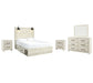 Cambeck Panel Bed With 4 Storage Drawers With Mirrored Dresser And 2 Nightstands at Lee Furniture, NC