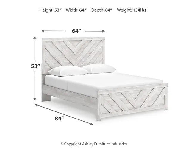 Cayboni Queen Panel Bed with Mirrored Dresser at Lee Furniture, NC