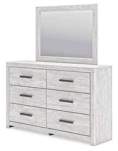 Cayboni Queen Panel Bed with Mirrored Dresser at Lee Furniture, NC