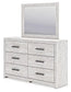 Cayboni Queen Panel Bed with Mirrored Dresser at Lee Furniture, NC