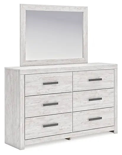 Cayboni Queen Panel Bed with Mirrored Dresser at Lee Furniture, NC