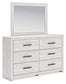 Cayboni Queen Panel Bed with Mirrored Dresser at Lee Furniture, NC