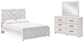 Cayboni Queen Panel Bed with Mirrored Dresser at Lee Furniture, NC