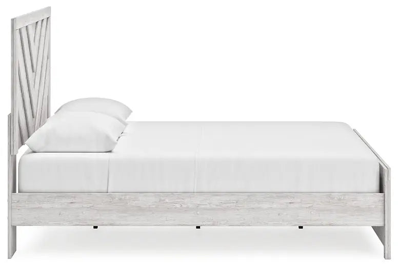 Cayboni Queen Panel Bed with Mirrored Dresser at Lee Furniture, NC