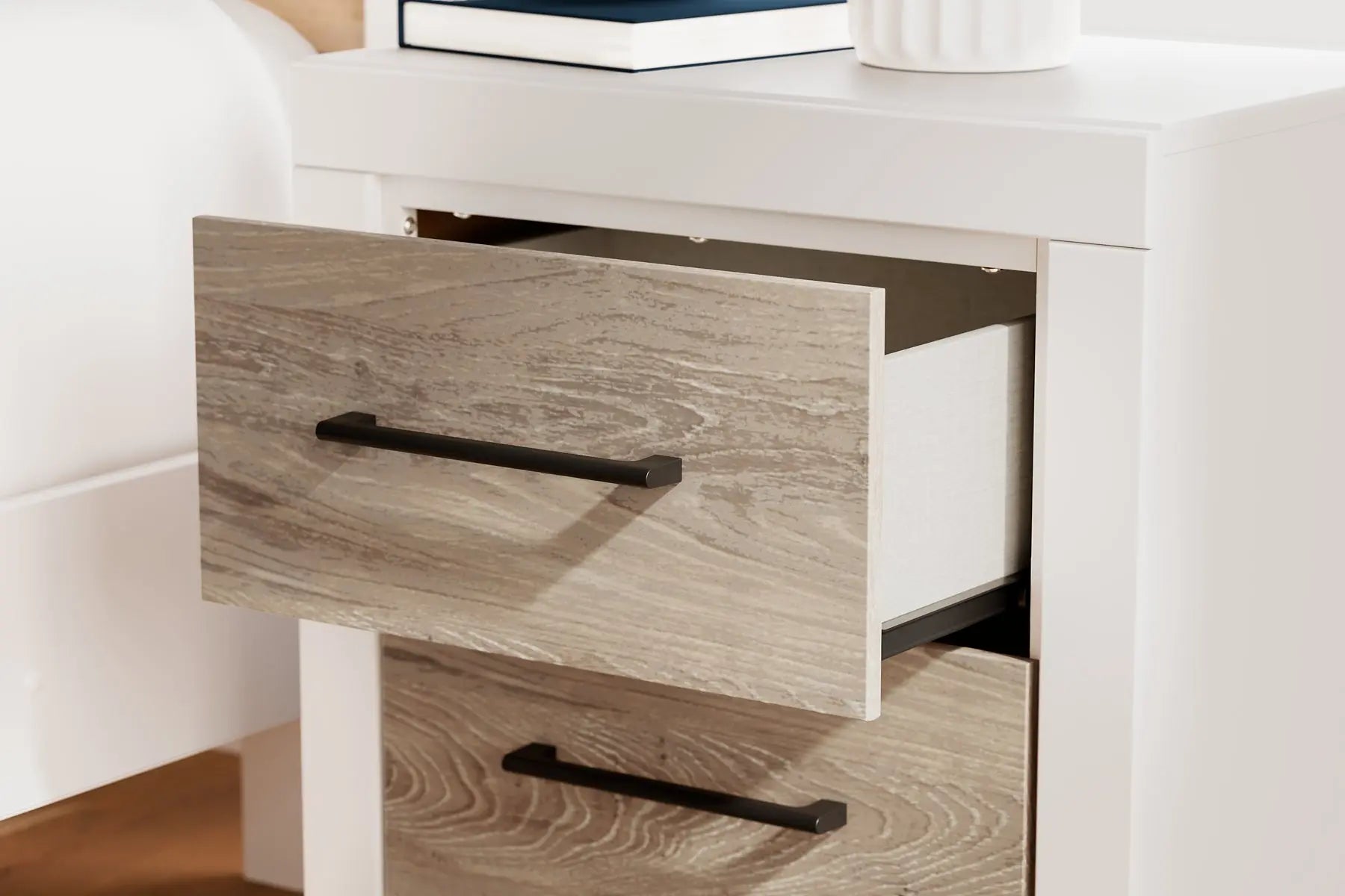 Charbitt Twin Panel Bed with Mirrored Dresser and Nightstand at Lee Furniture, NC