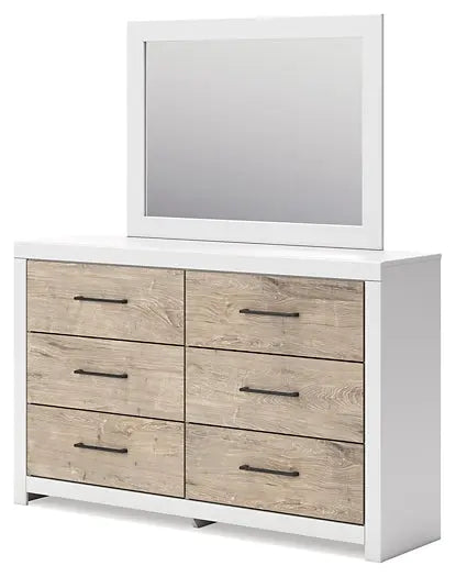 Charbitt Twin Panel Bed with Mirrored Dresser and Nightstand at Lee Furniture, NC