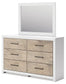 Charbitt Twin Panel Bed with Mirrored Dresser and Nightstand at Lee Furniture, NC
