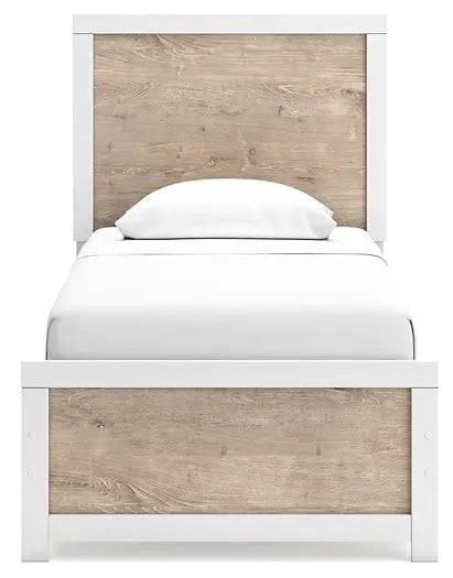 Charbitt Twin Panel Bed with Mirrored Dresser and Nightstand at Lee Furniture, NC