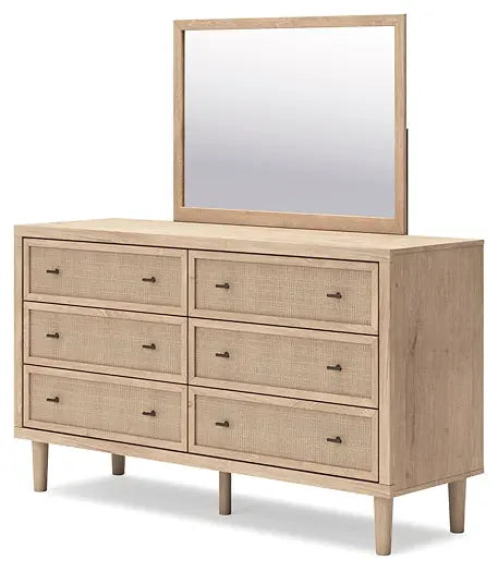 Cielden King Panel Headboard with Mirrored Dresser and 2 Nightstands at Lee Furniture, NC