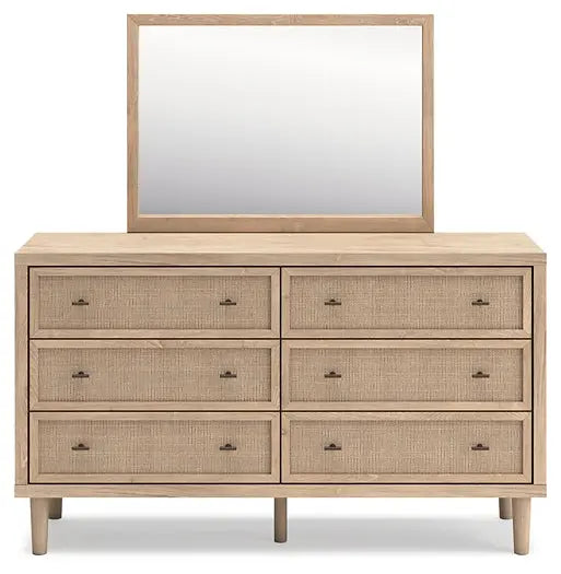 Cielden King Panel Headboard with Mirrored Dresser and 2 Nightstands at Lee Furniture, NC