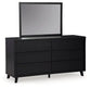 Danziar King Panel Headboard with Mirrored Dresser and Nightstand at Lee Furniture, NC