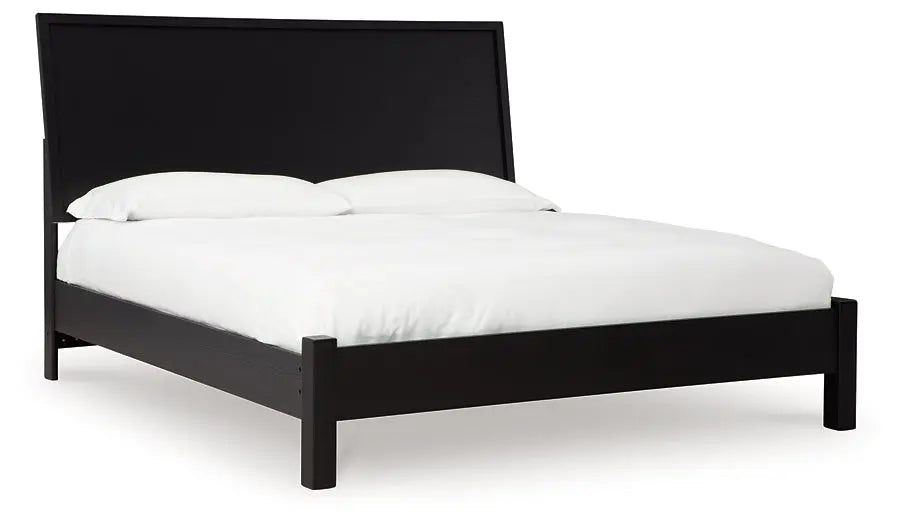 Danziar Queen Panel Bed with Mirrored Dresser and Chest at Lee Furniture, NC