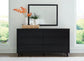 Danziar Queen Panel Bed with Mirrored Dresser and Chest at Lee Furniture, NC
