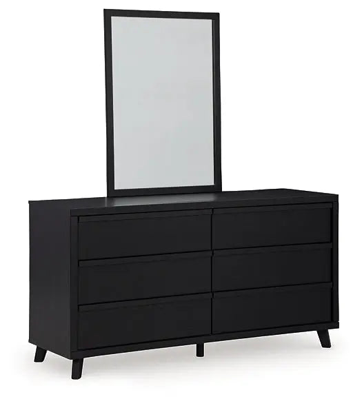 Danziar Queen Panel Bed with Mirrored Dresser and Chest at Lee Furniture, NC