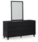 Danziar Queen Panel Bed with Mirrored Dresser and Chest at Lee Furniture, NC