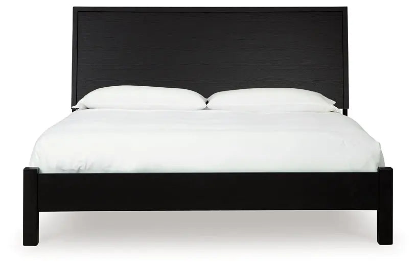 Danziar Queen Panel Bed with Mirrored Dresser and Chest at Lee Furniture, NC