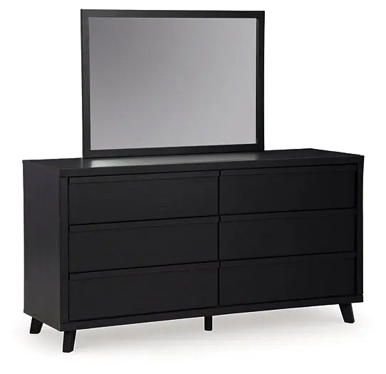 Danziar Queen Panel Bed with Mirrored Dresser and Chest at Lee Furniture, NC