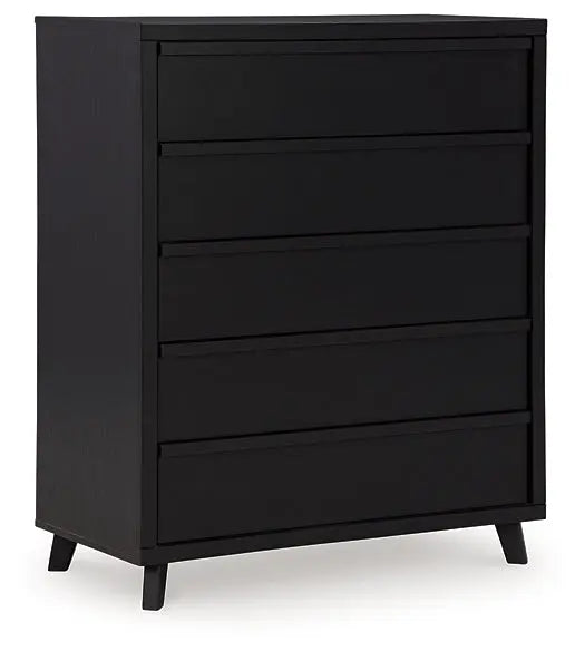Danziar Queen Panel Bed with Mirrored Dresser and Chest at Lee Furniture, NC
