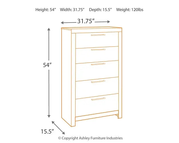 Derekson Five Drawer Chest at Lee Furniture, NC