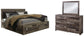 Derekson King Panel Bed with 2 Storage Drawers with Mirrored Dresser at Lee Furniture, NC