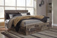 Derekson King Panel Bed with 6 Storage Drawers with Mirrored Dresser and Chest at Lee Furniture, NC
