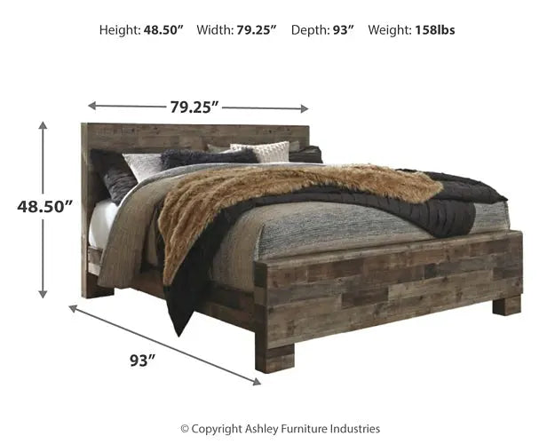 Derekson King Panel Bed with Mirrored Dresser, Chest and 2 Nightstands at Lee Furniture, NC