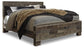 Derekson King Panel Bed with Mirrored Dresser and Chest at Lee Furniture, NC