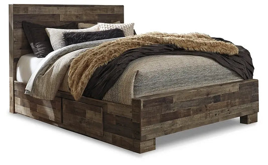 Derekson Queen Panel Bed with 2 Storage Drawers at Lee Furniture, NC