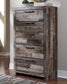 Derekson Queen Panel Bed with 4 Storage Drawers with Mirrored Dresser and Chest at Lee Furniture, NC