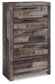 Derekson Queen Panel Bed with 4 Storage Drawers with Mirrored Dresser and Chest at Lee Furniture, NC