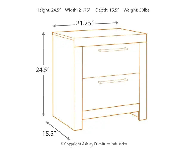 Derekson Two Drawer Night Stand at Lee Furniture, NC