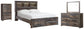 Drystan Bookcase Bed With 2 Storage Drawers With Mirrored Dresser And Chest at Lee Furniture, NC