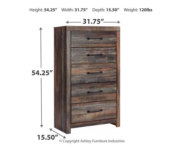 Drystan Bookcase Bed With 2 Storage Drawers With Mirrored Dresser And Chest at Lee Furniture, NC