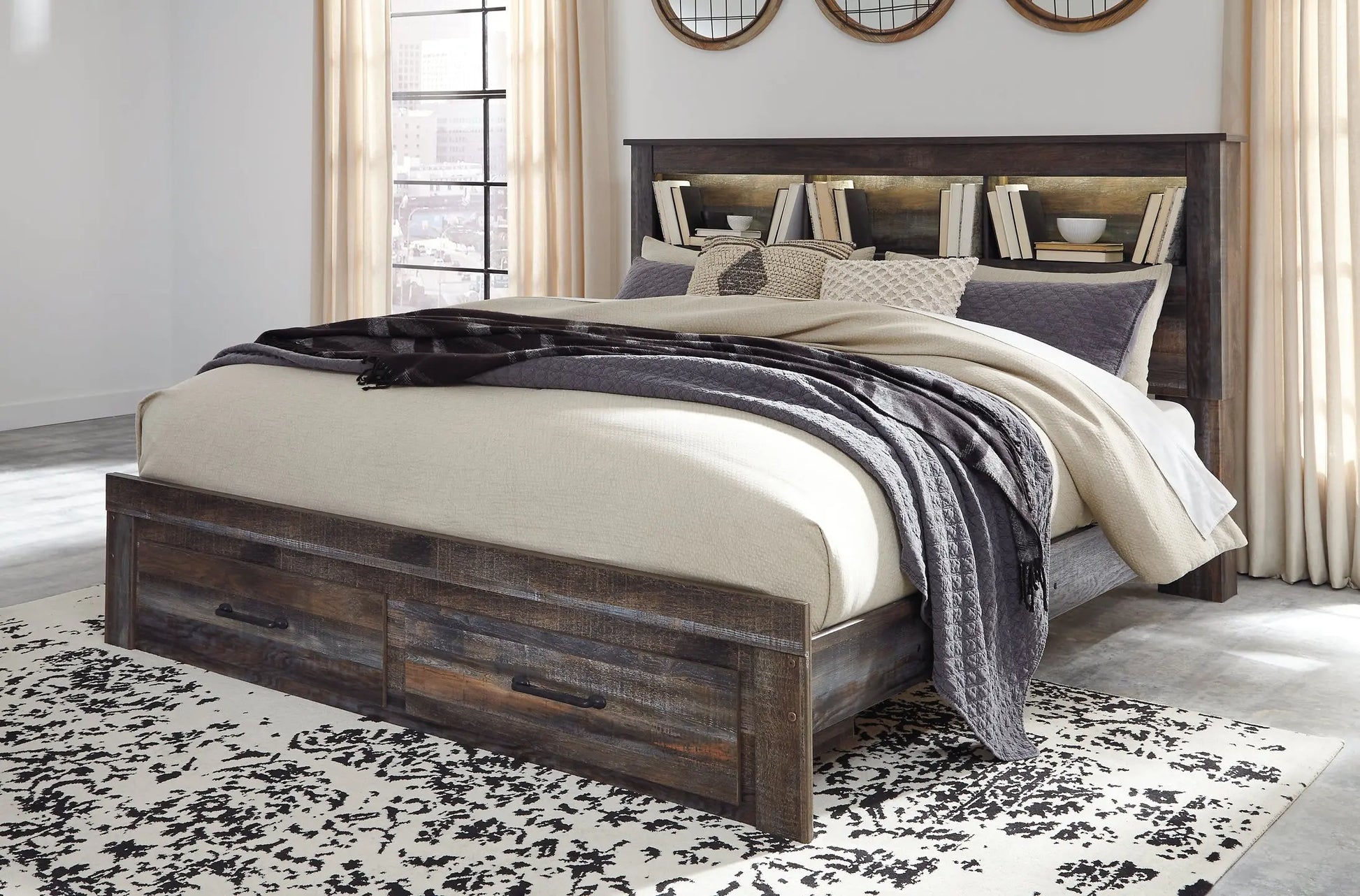 Drystan Bookcase Bed With 2 Storage Drawers at Lee Furniture, NC