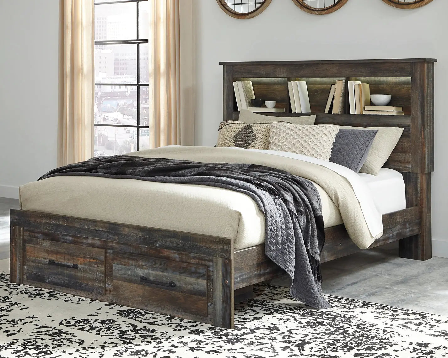 Drystan Bookcase Bed With 2 Storage Drawers at Lee Furniture, NC