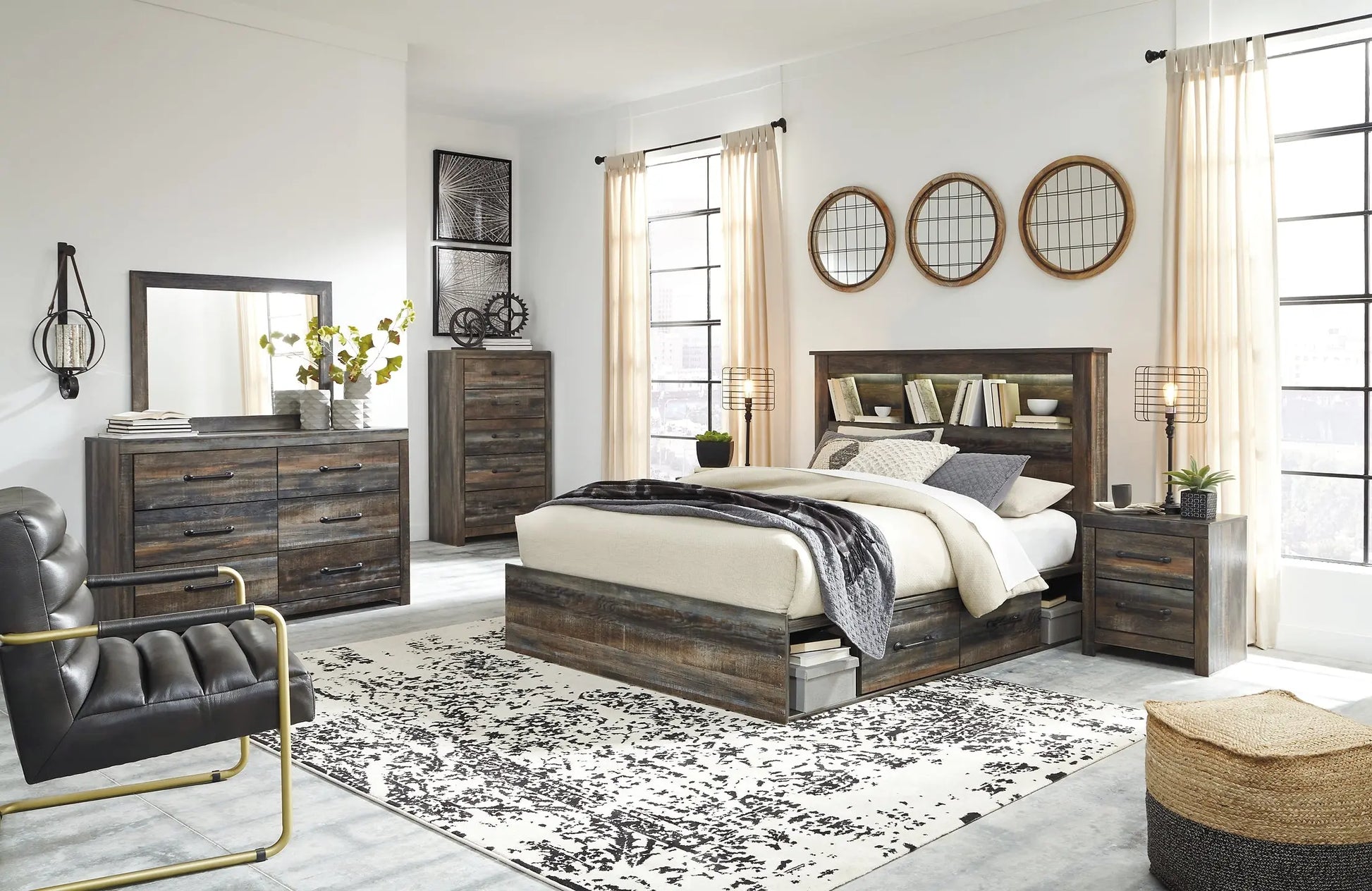 Drystan Bookcase Bed With 4 Storage Drawers at Lee Furniture, NC