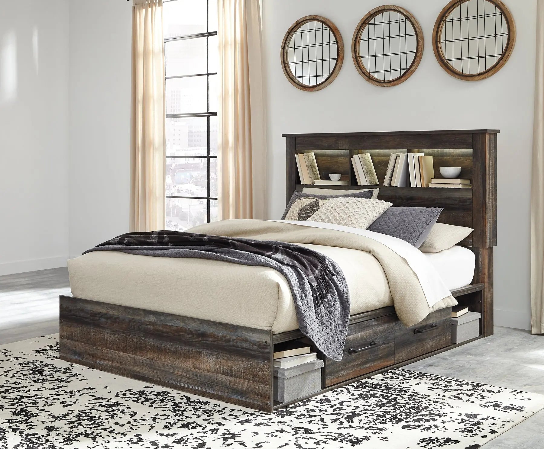 Drystan Bookcase Bed With 4 Storage Drawers at Lee Furniture, NC
