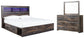 Drystan King Bookcase Bed with 2 Storage Drawers with Mirrored Dresser at Lee Furniture, NC