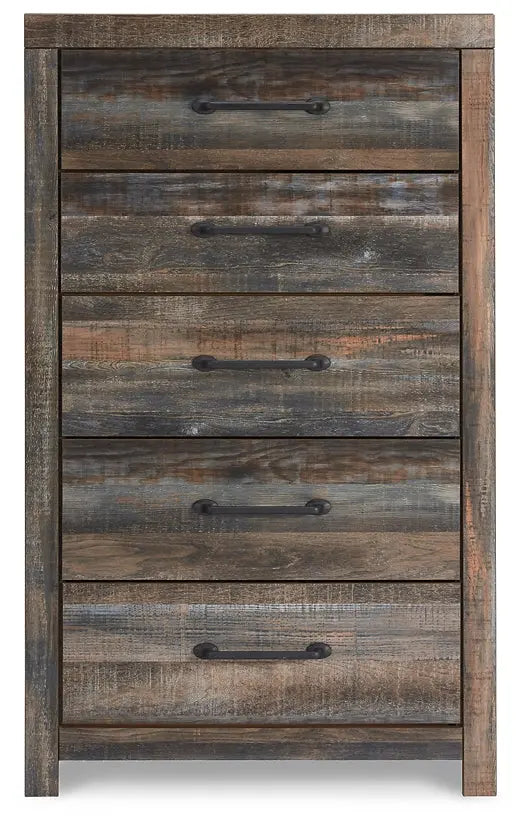 Drystan King Bookcase Bed with 4 Storage Drawers with Mirrored Dresser, Chest and 2 Nightstands at Lee Furniture, NC