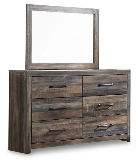 Drystan King Bookcase Bed with 4 Storage Drawers with Mirrored Dresser, Chest and 2 Nightstands at Lee Furniture, NC