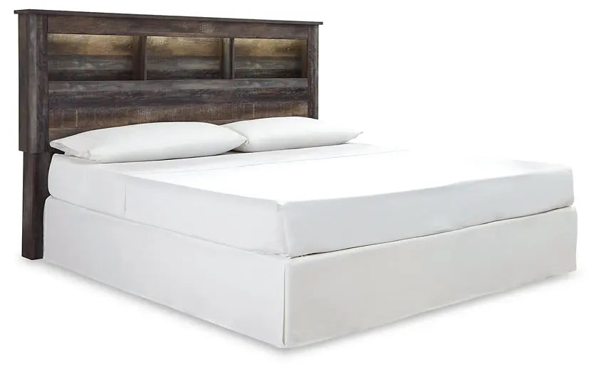 Drystan King/California King Bookcase Headboard with Mirrored Dresser and Chest at Lee Furniture, NC