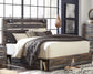 Drystan King Panel Bed with 2 Storage Drawers with Mirrored Dresser, Chest and 2 Nightstands at Lee Furniture, NC